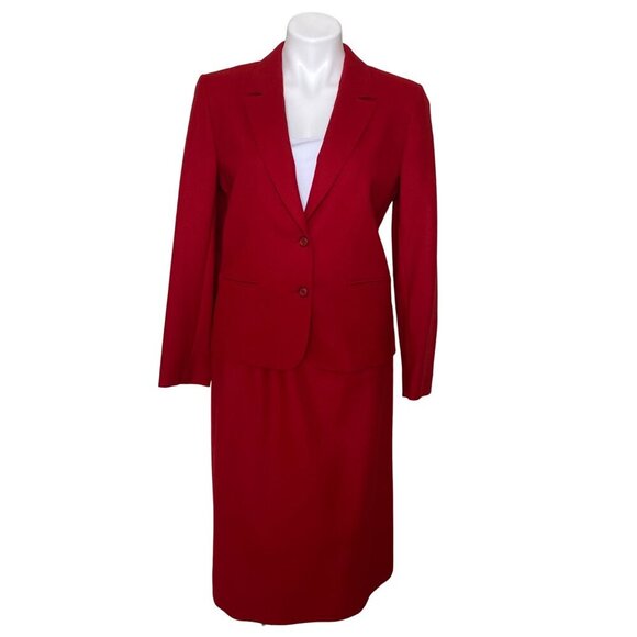 Pendleton Vintage Red Pencil Skirt, 100% Virgin Wool Lined Women’s Size 10 - Picture 8 of 10